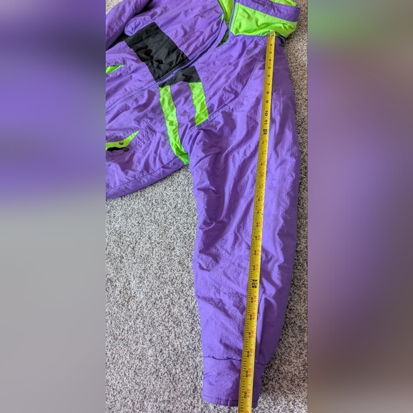 Vtg Retro Expeditions Purple/Green Nylon Colorblock Puffer Jacket Women's Medium - Picture 10 of 10